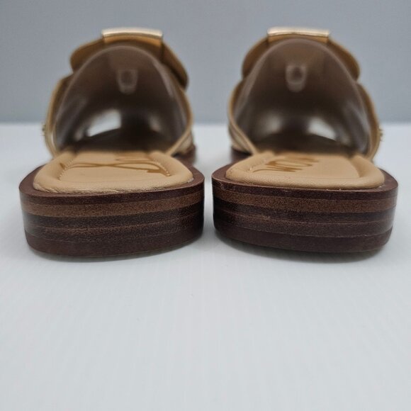 Sam Edelman Dina Fisherman Mule Womens 7.5 Metallic Gold Leather Slide Sandal - Picture 8 of 13